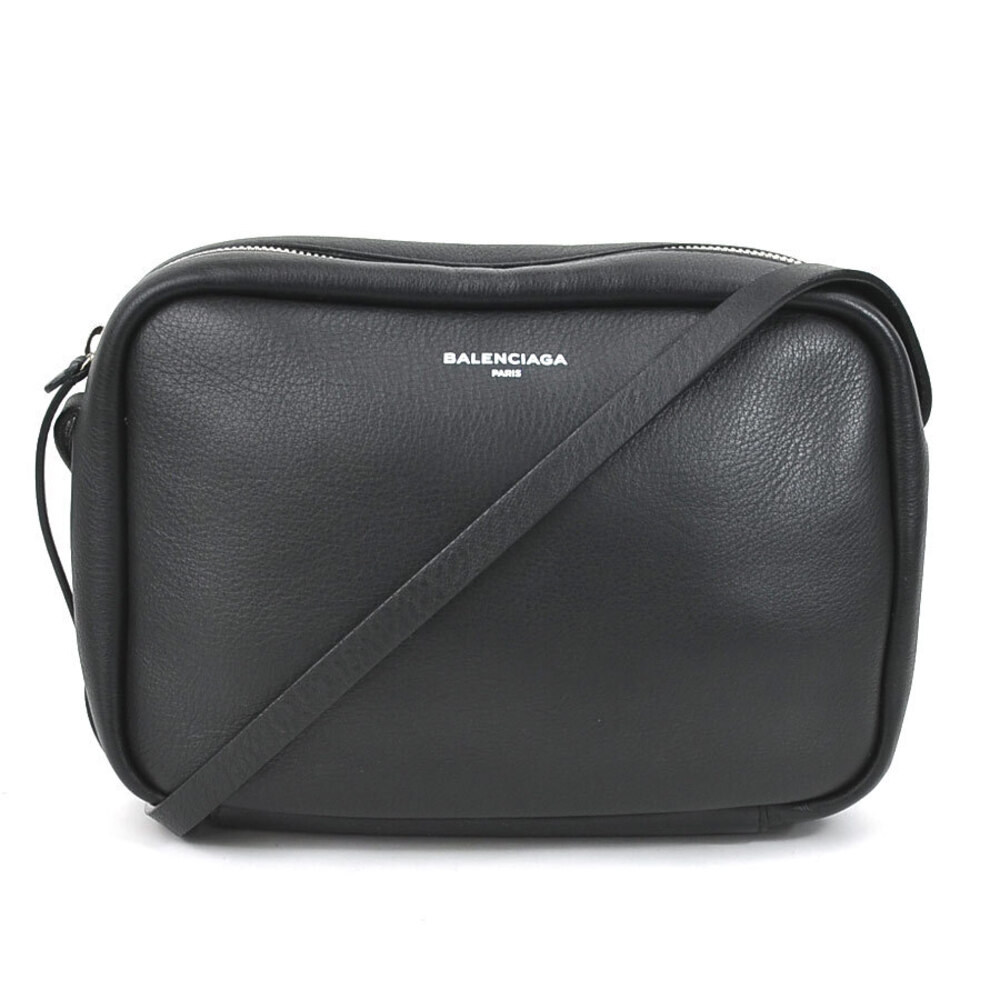 Balenciaga Silver Bag Everyday Black Crossbody Shoulder Camera Leather - Picture 2 of 4